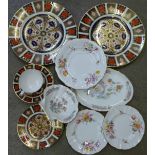 Royal Crown Derby 1128 pattern china, two 27cm plates, one second, three side plates,