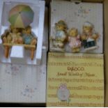 Ten Enesco musical boxes, including Cherished Teddies,