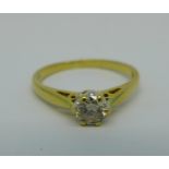 An 18ct gold and diamond solitaire ring, 0.33 carat diamond weight, 2.