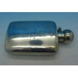 A silver hip flask, George Unite, Birmingham 1918,