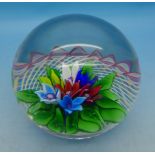 A French glass paperweight by Cristalleries De Saint Louis,