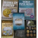Five coin books and catalogues and a World Paper Money catalogue