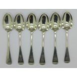 A set of six Victorian silver spoons, London 1883,