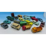 Nineteen Lesney die-cast model vehicles