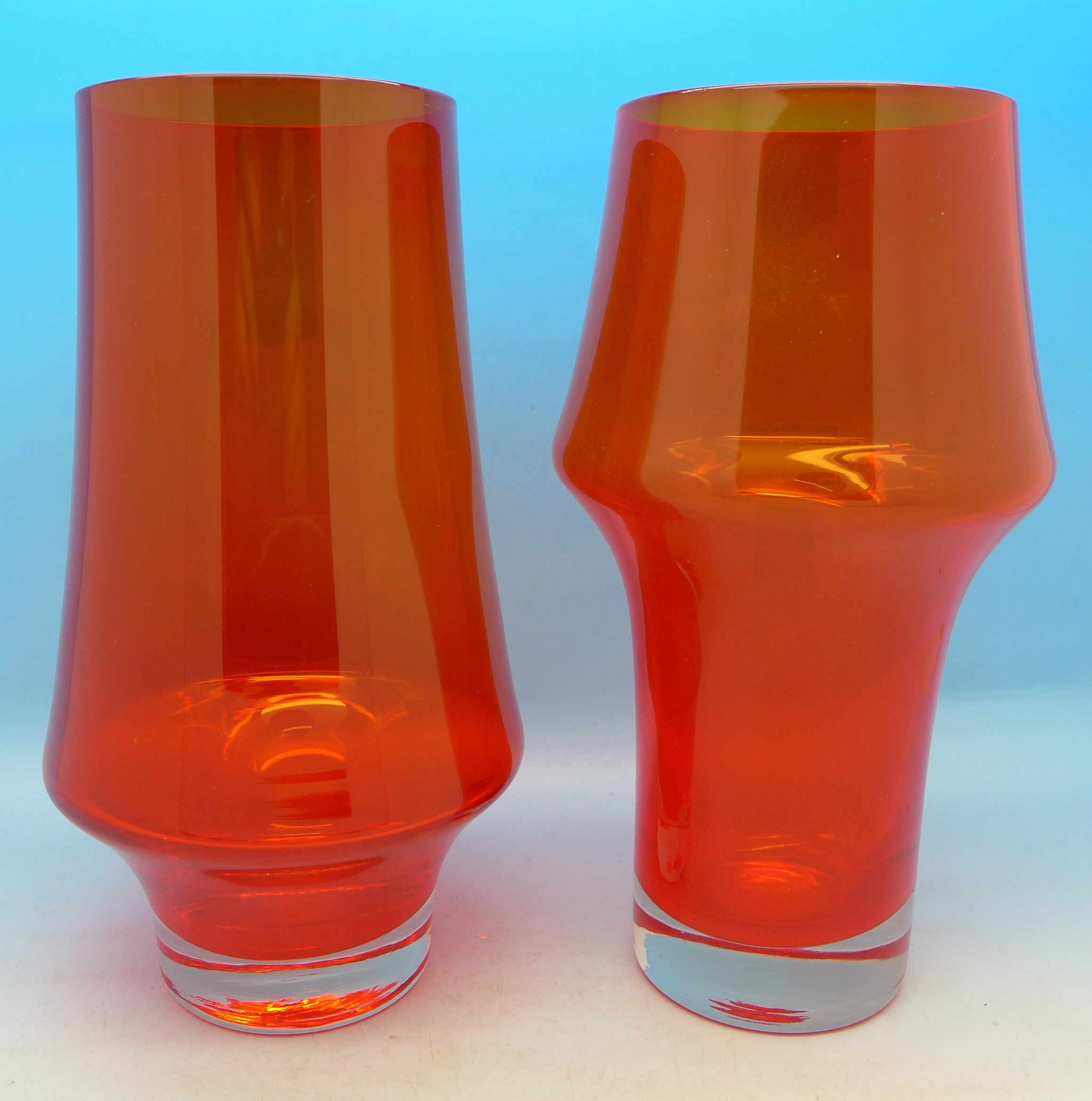 Two 1960's Finnish art glass vases by Tamara Aladin for Riihimaki glass works,