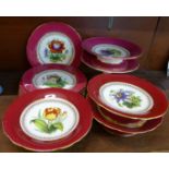 Victorian hand painted dinnerwares,