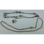 A silver neck chain,