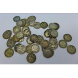 Assorted silver 3d coins,