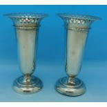 A pair of silver vases by Mappin & Webb, 11.