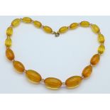 An amber necklace