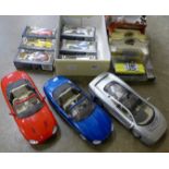 Eleven model vehicles,