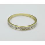 A 9ct gold and diamond ring, 0.