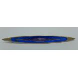 A silver and enamel bar brooch, Charles Horner, Chester 1911, enamel cracked,