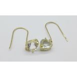 A pair of 9ct gold and topaz earrings