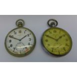 Two military pocket watches,