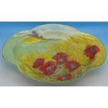 A Royal Doulton bowl decorated with poppies, a/f,