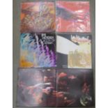 Five LP records, The Yes Album, first pressing with poster, Led Zepellin II first pressing,