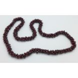 A garnet bead necklace