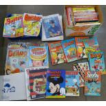 Thirty-one children's annuals, Dandy, Beano, Whizzer and Chips, Victor, Shiver and Shake, etc.