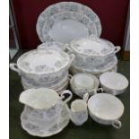 A Royal Albert Silver Maple dinner service, forty pieces, comprising dinner, tea and side plates,