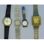 Four wristwatches comprising a gentleman's Omax automatic and Rotary and a lady's Rotary and Tissot