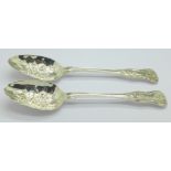 A pair of William IV silver berry spoons, London 1836, Mary Chawner,