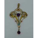 A Victorian yellow metal pendant,