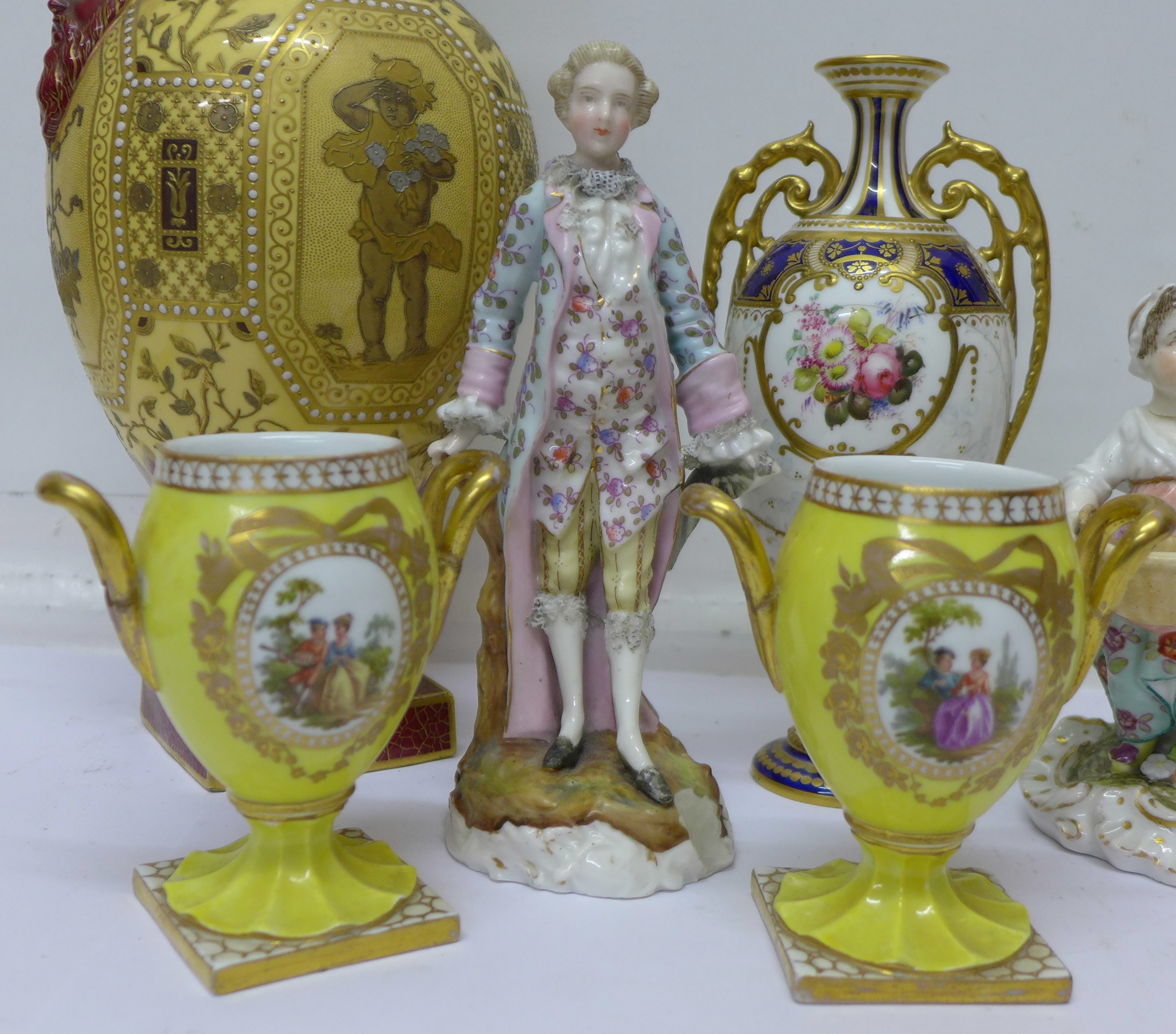 A collection of china including Derby and continental figures, a/f, - Image 2 of 3