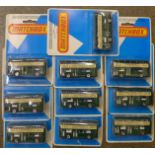 Ten Matchbox Chesterfield Transport Centenary double decker buses in original packs