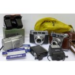 Two Kodak film cameras, View-Master, etc.