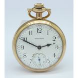 A Waltham gold plated pocket watch,