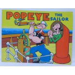 An original Popeye The Sailor illustration for book front cover, probably Birn Bros.