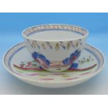 An early English tea bowl and saucer