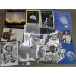 Space related photographs, books and two CD Roms of space images,
