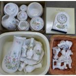 A collection of Aynsley china and animal figures
