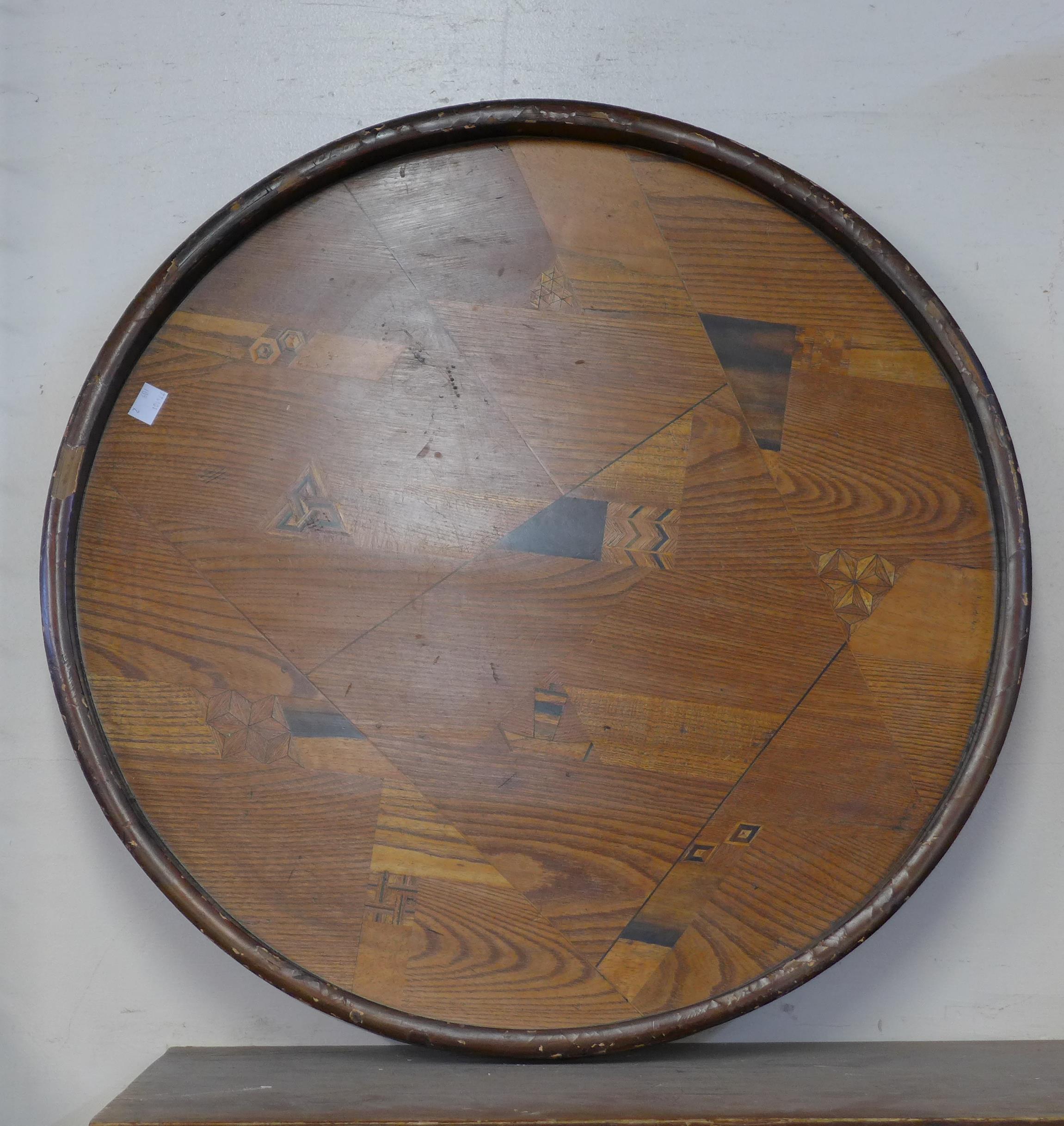 A Chinese brass bowl and Japanese inlaid tray - Image 2 of 2