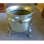 A brass coal bucket