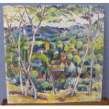 French Post Impressionist School, town landscape, oil on board,