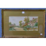 Burford Joyce, cottage scene, watercolour,