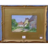 Sid Gardner, cottage scene, watercolour,