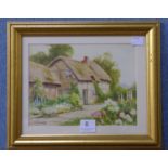 Sid Gardner, cottage scene, watercolour,