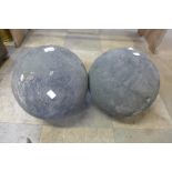 A pair of stone balls