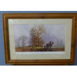 A David Shepherd signed limited edition print, Captain & Sergeant - The First Furrows of Autumn,