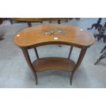 An Edward VII Sheraton Revival mahogany kidney shaped table,