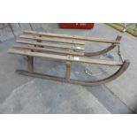 A wooden sledge