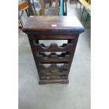 A hardwood wine rack