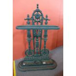 A Victorian Coalbrookdale style cast iron stick stand