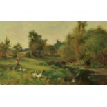 Sid Gardner, Mr Shipstone's Pond, Wilford, oil on board,