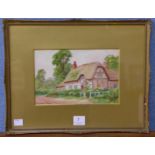 Burford Joyce, cottage scene, watercolour,