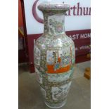 A large Chinese famille vert floor standing vase